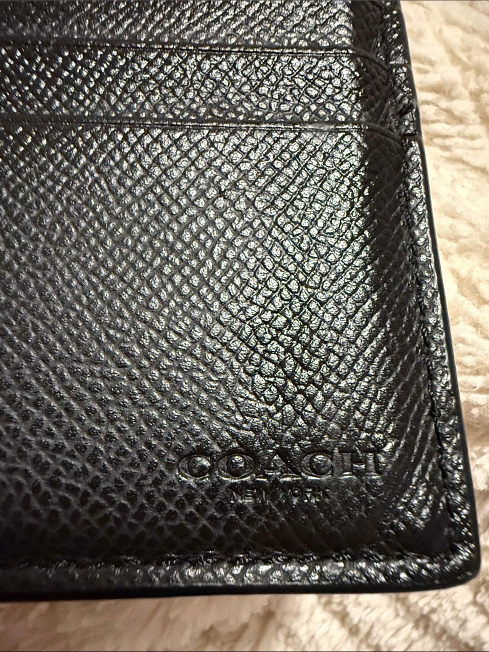 Coach Black Pebbled Leather w/ Removable Checkbook Wallet 2Fer - Picture 9 of 13